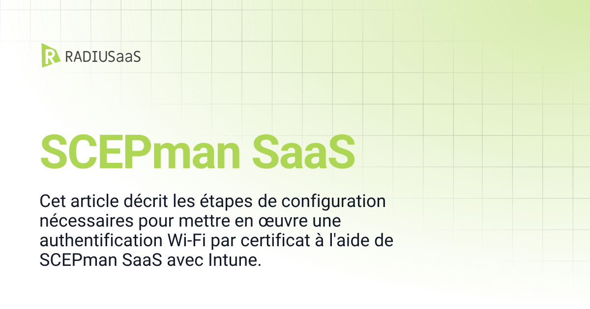 SCEPman SaaS | RADIUSaaS