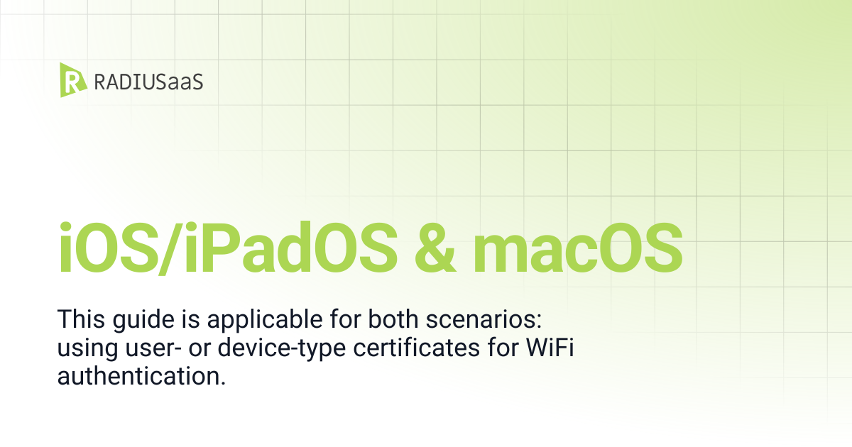 iOS/iPadOS & macOS | RADIUSaaS
